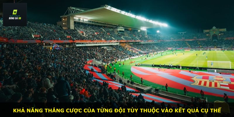 Khả năng thắng cược của từng đội tùy thuộc vào kết quả cụ thể